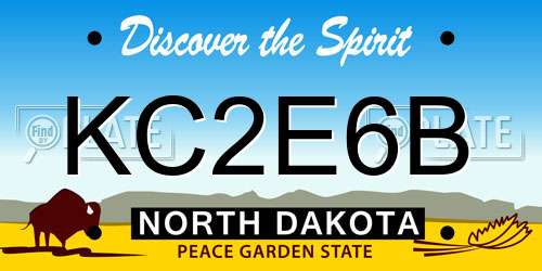 KC2E6B North Dakota License Plate