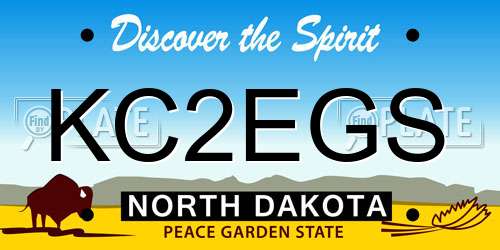 KC2EGS North Dakota License Plate