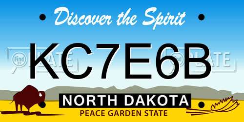 KC7E6B North Dakota License Plate