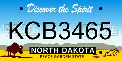 KCB3465 North Dakota License Plate