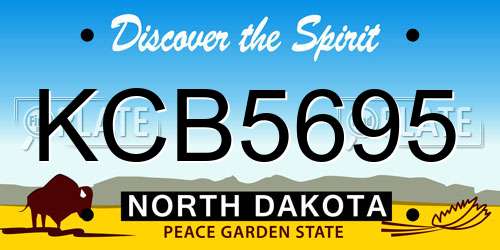 KCB5695 North Dakota License Plate