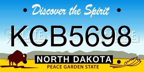 KCB5698 North Dakota License Plate