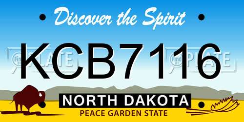 KCB7116 North Dakota License Plate