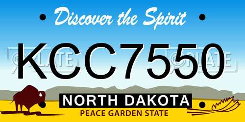 KCC7550 North Dakota License Plate