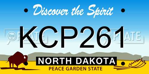 KCP261 North Dakota License Plate