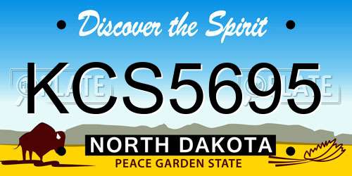 KCS5695 North Dakota License Plate