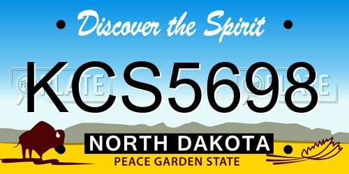 KCS5698 North Dakota License Plate