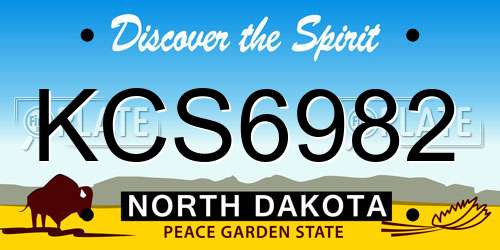 KCS6982 North Dakota License Plate