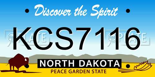 KCS7116 North Dakota License Plate
