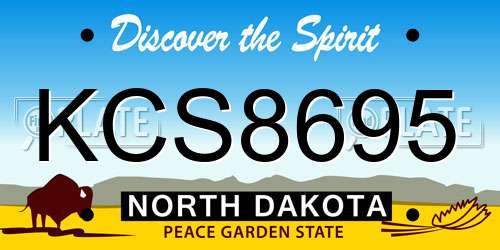 KCS8695 North Dakota License Plate