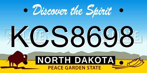 KCS8698 North Dakota License Plate
