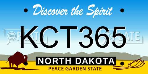 KCT365 North Dakota License Plate