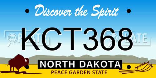 KCT368 North Dakota License Plate
