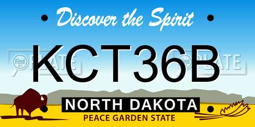 KCT36B North Dakota License Plate