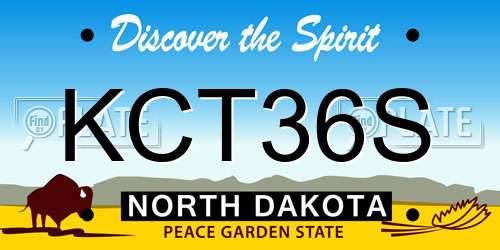 KCT36S North Dakota License Plate