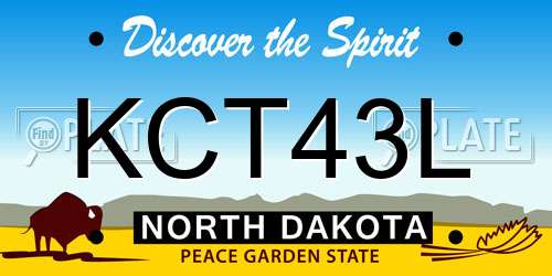 KCT43L North Dakota License Plate