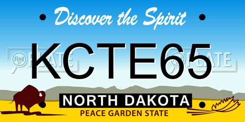 KCTE65 North Dakota License Plate