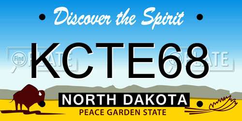 KCTE68 North Dakota License Plate
