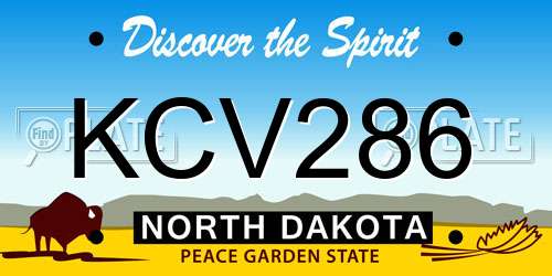 KCV286 North Dakota License Plate