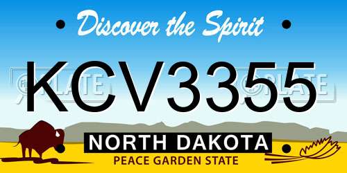 KCV3355 North Dakota License Plate