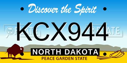 KCX944 North Dakota License Plate