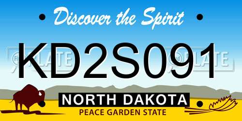 KD2S091 North Dakota License Plate