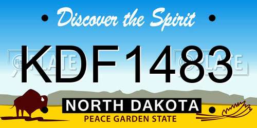 KDF1483 North Dakota License Plate
