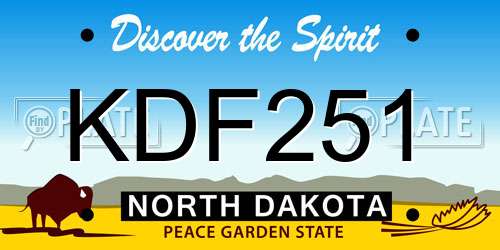 KDF251 North Dakota License Plate
