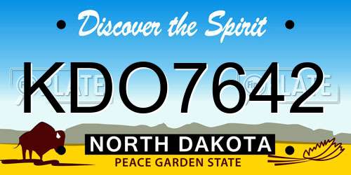 KDO7642 North Dakota License Plate
