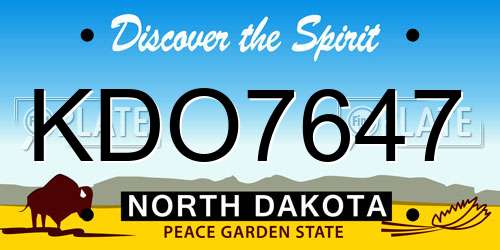 KDO7647 North Dakota License Plate