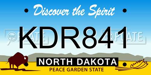 KDR841 North Dakota License Plate