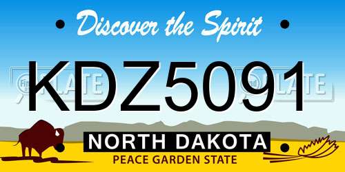 KDZ5091 North Dakota License Plate