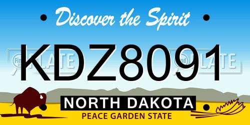 KDZ8091 North Dakota License Plate