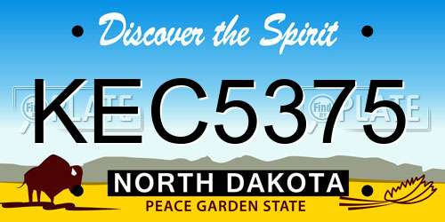 KEC5375 North Dakota License Plate