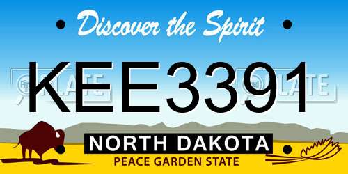 KEE3391 North Dakota License Plate