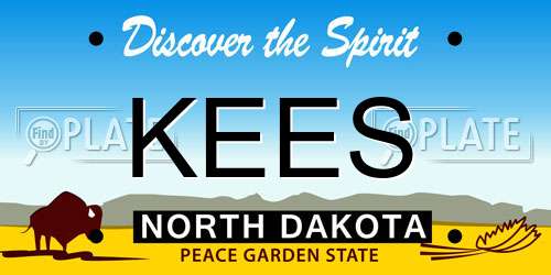 KEES North Dakota License Plate
