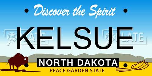 KELSUE North Dakota License Plate