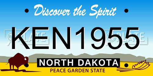 KEN1955 North Dakota License Plate