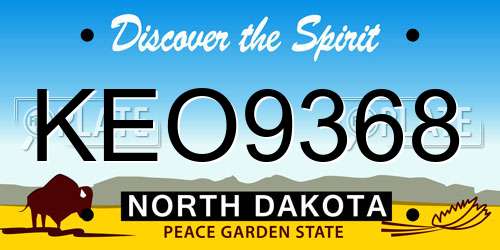 KEO9368 North Dakota License Plate