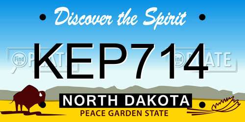 KEP714 North Dakota License Plate