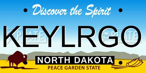 KEYLRGO North Dakota License Plate