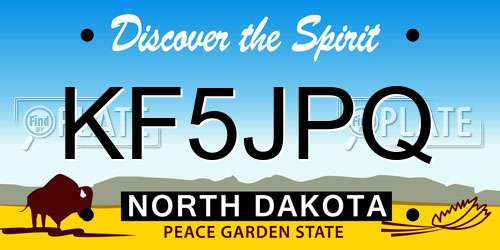 KF5JPQ North Dakota License Plate