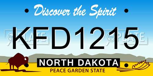 KFD1215 North Dakota License Plate