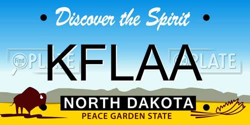 KFLAA North Dakota License Plate