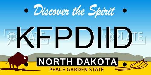 KFPDIID North Dakota License Plate