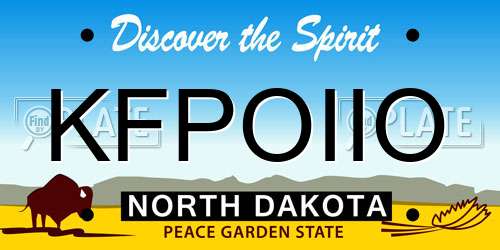 KFPOIIO North Dakota License Plate