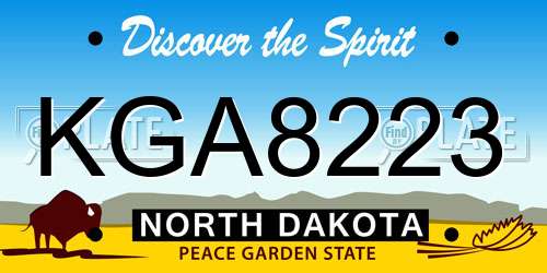 KGA8223 North Dakota License Plate