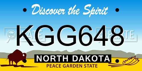 KGG648 North Dakota License Plate