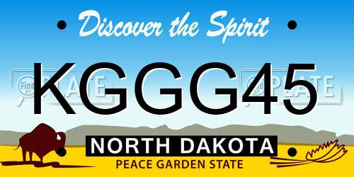 KGGG45 North Dakota License Plate