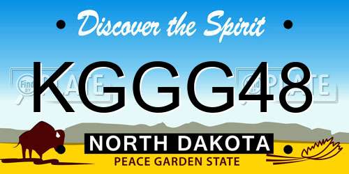 KGGG48 North Dakota License Plate